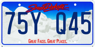 SD license plate 75YQ45