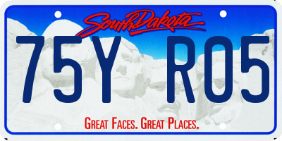 SD license plate 75YR05