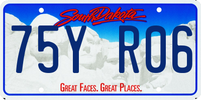 SD license plate 75YR06