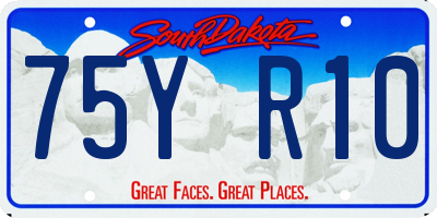 SD license plate 75YR10
