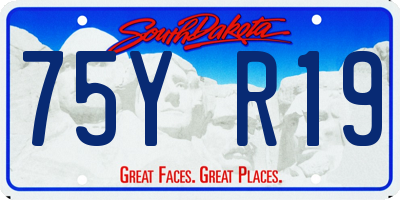 SD license plate 75YR19