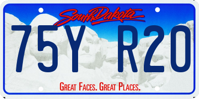SD license plate 75YR20