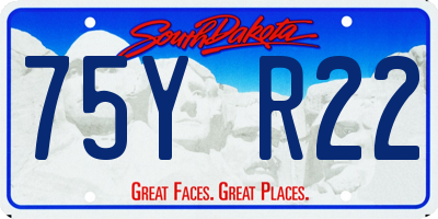 SD license plate 75YR22
