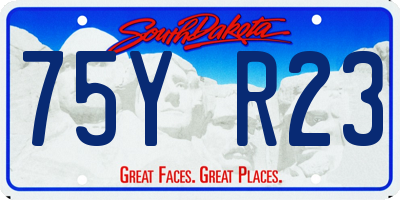 SD license plate 75YR23