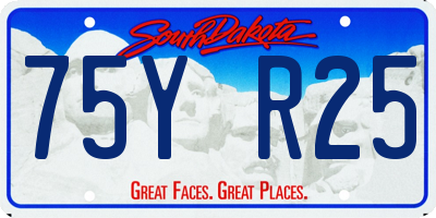 SD license plate 75YR25