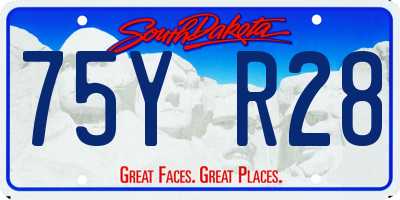 SD license plate 75YR28