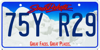 SD license plate 75YR29