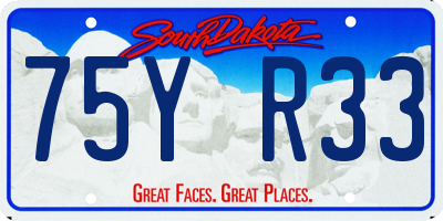 SD license plate 75YR33