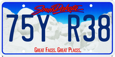 SD license plate 75YR38