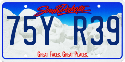 SD license plate 75YR39