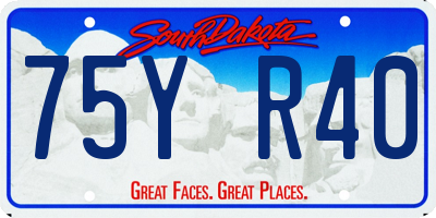 SD license plate 75YR40