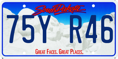 SD license plate 75YR46