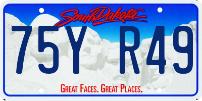 SD license plate 75YR49