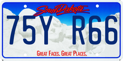 SD license plate 75YR66