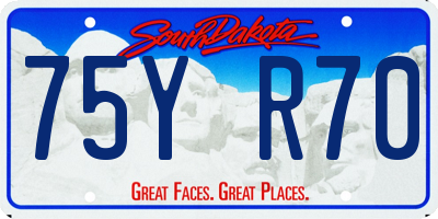 SD license plate 75YR70