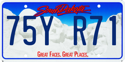 SD license plate 75YR71