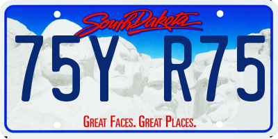SD license plate 75YR75