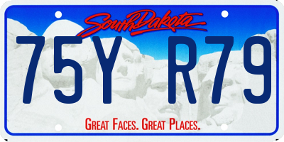 SD license plate 75YR79