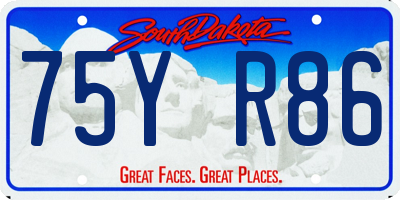 SD license plate 75YR86
