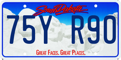 SD license plate 75YR90