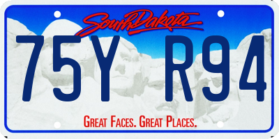 SD license plate 75YR94