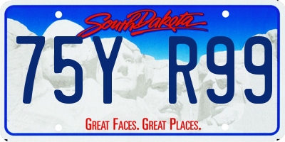 SD license plate 75YR99