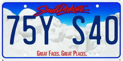 SD license plate 75YS40