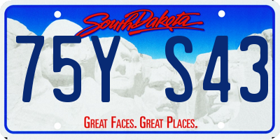 SD license plate 75YS43