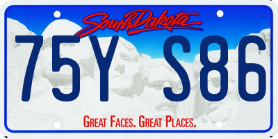 SD license plate 75YS86