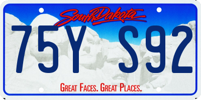 SD license plate 75YS92