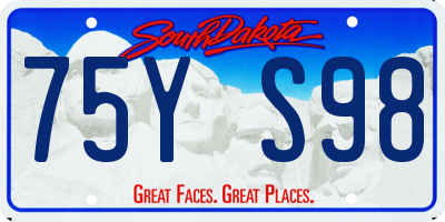 SD license plate 75YS98