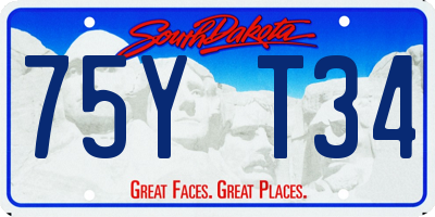 SD license plate 75YT34