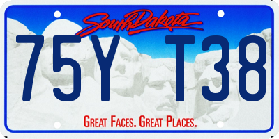 SD license plate 75YT38