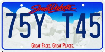 SD license plate 75YT45