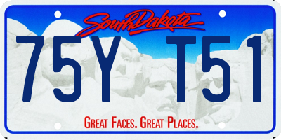 SD license plate 75YT51