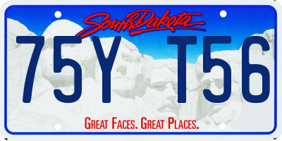 SD license plate 75YT56
