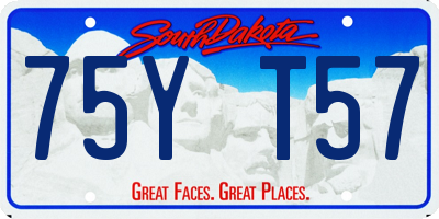 SD license plate 75YT57