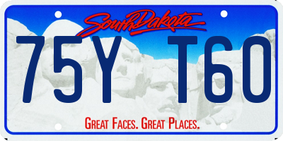 SD license plate 75YT60