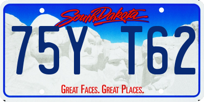 SD license plate 75YT62
