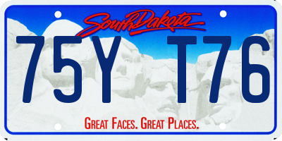 SD license plate 75YT76