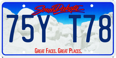 SD license plate 75YT78