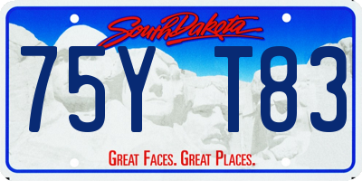 SD license plate 75YT83