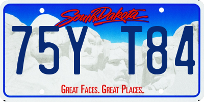 SD license plate 75YT84