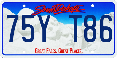 SD license plate 75YT86