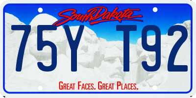 SD license plate 75YT92
