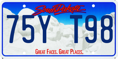SD license plate 75YT98