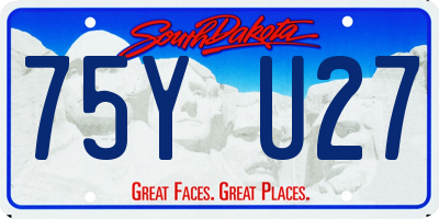 SD license plate 75YU27