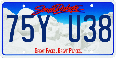 SD license plate 75YU38