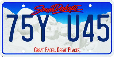 SD license plate 75YU45