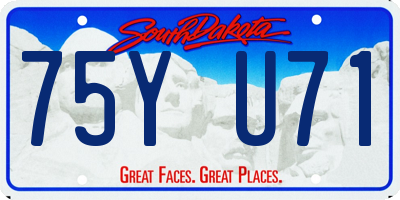 SD license plate 75YU71